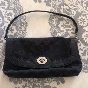 Coach Signature Trim Wristlet/Clutch in Black
